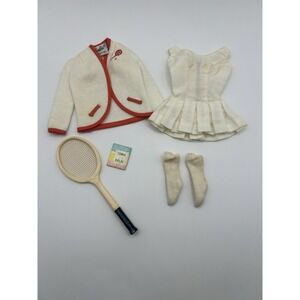 VTG Barbie 1962-64 Mattel #941 Tennis Anyone Outfit Socks Book Racket